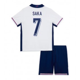 Fotbalové Dres Anglie Bukayo Saka #7 Dětské Domácí ME 2024 Krátký Rukáv (+ trenýrky)